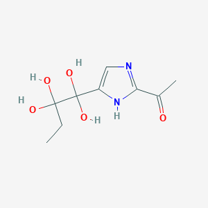 molecular formula C9H14N2O5 B8065861 1-(5-(1,1,2,2-Tetrahydroxybutyl)-1H-imidazol-2-yl)ethanone 
