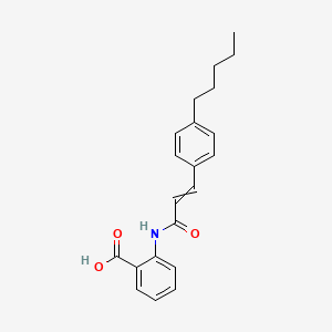 2-[[1-Oxo-3-(4-pentylphenyl)prop-2-enyl]amino]benzoic acid
