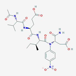 molecular formula C28H40N6O11 B8065890 L-alpha-Asparagine, N-acetyl-L-valyl-L-alpha-glutamyl-L-isoleucyl-N-(4-nitrophenyl)- 