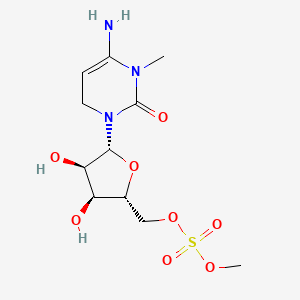 molecular formula C11H19N3O8S B8065917 ((2R,3S,4R,5R)-5-(4-Amino-3-methyl-2-oxo-2,3-dihydropyrimidin-1(6H)-yl)-3,4-dihydroxytetrahydrofuran-2-yl)methyl methyl sulfate 