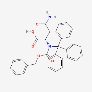 molecular formula C31H28N2O5 B8066008 L-Asparagine, N2-[(phenylmethoxy)carbonyl]-N-(triphenylmethyl)- 