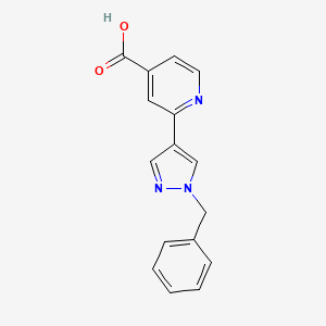 molecular formula C16H13N3O2 B8066016 2-(1-Benzyl-1h-pyrazol-4-yl)isonicotinic acid 