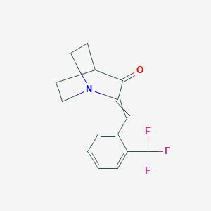 molecular formula C15H14F3NO B8066038 2-[[2-(Trifluoromethyl)phenyl]methylene]-1-azabicyclo[2.2.2]octan-3-one 