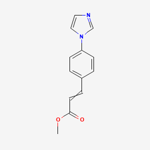 molecular formula C13H12N2O2 B8066073 Methyl 3-(4-imidazol-1-ylphenyl)prop-2-enoate 