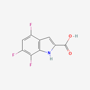 molecular formula C9H4F3NO2 B8066102 4,6,7-trifluoro-1H-indole-2-carboxylic acid 