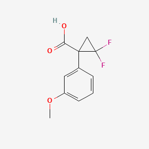 molecular formula C11H10F2O3 B8066125 2,2-Difluoro-1-(3-methoxyphenyl)cyclopropane-1-carboxylic acid 