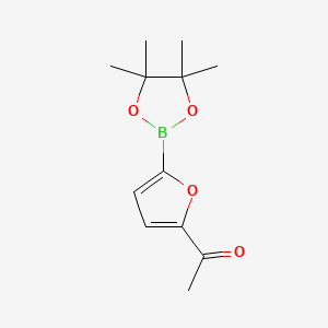 molecular formula C12H17BO4 B8066185 1-[5-(Tetramethyl-1,3,2-dioxaborolan-2-yl)furan-2-yl]ethan-1-one 