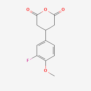 molecular formula C12H11FO4 B8066192 4-(3-Fluoro-4-methoxyphenyl)dihydro-2h-pyran-2,6(3h)-dione 
