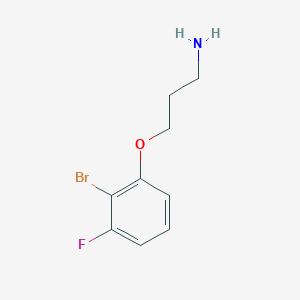 molecular formula C9H11BrFNO B8066281 3-(2-Bromo-3-fluorophenoxy)propan-1-amine 