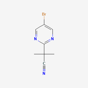 molecular formula C8H8BrN3 B8066305 2-(5-Bromo-2-pyrimidinyl)-2-methylpropanenitrile 