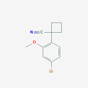 molecular formula C12H12BrNO B8066309 1-(4-Bromo-2-methoxyphenyl)cyclobutanecarbonitrile 