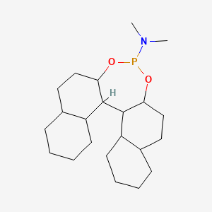 molecular formula C22H38NO2P B8066339 N,N-dimethyl-12,14-dioxa-13-phosphapentacyclo[13.8.0.02,11.03,8.018,23]tricosan-13-amine 