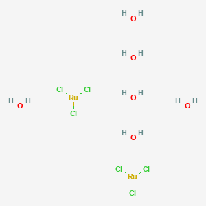 molecular formula Cl6H12O6Ru2 B8066370 Ruthenium chloride (RuCl3), trihydrate (8CI,9CI) 