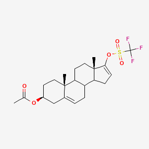 molecular formula C22H29F3O5S B8066403 [(3S,10R,13S)-10,13-dimethyl-17-(trifluoromethylsulfonyloxy)-2,3,4,7,8,9,11,12,14,15-decahydro-1H-cyclopenta[a]phenanthren-3-yl] acetate 
