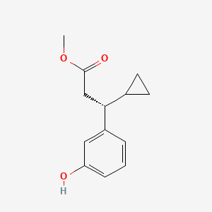 molecular formula C13H16O3 B8066415 Methyl (3r)-3-cyclopropyl-3-(3-hydroxyphenyl)propanoate 