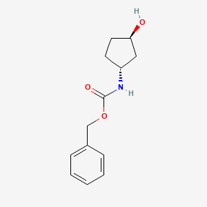 molecular formula C13H17NO3 B8066484 Benzyl (trans-3-hydroxycyclopentyl)carbamate 