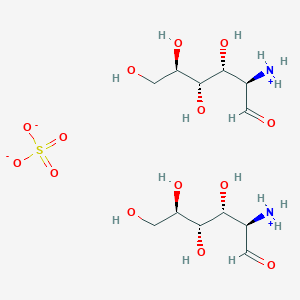 molecular formula C12H28N2O14S B8066493 [(2R,3R,4S,5R)-3,4,5,6-tetrahydroxy-1-oxohexan-2-yl]azanium;sulfate 