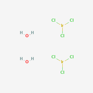 molecular formula Cl6H4Ir2O2 B8066531 Trichloroiridium;dihydrate 