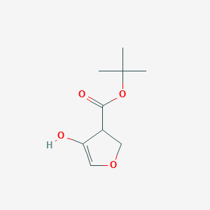 molecular formula C9H14O4 B8066572 3-Furancarboxylic acid, tetrahydro-4-oxo-, 1,1-dimethylethyl ester 