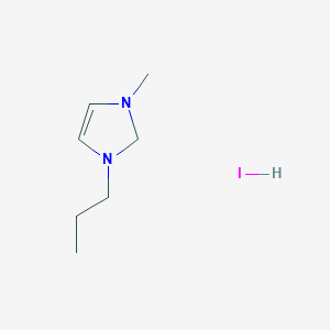 molecular formula C7H15IN2 B8066575 1-methyl-3-propyl-2,3-dihydro-1H-imidazol-1-ium iodide 