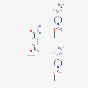 molecular formula C33H63N9O9 B8066590 1,4-Piperidinedicarboxylic acid, 1-(1,1-dimethylethyl) ester, 4-hydrazide 
