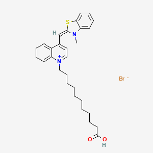 11-[4-[(E)-(3-methyl-1,3-benzothiazol-2-ylidene)methyl]quinolin-1-ium-1-yl]undecanoic acid;bromide