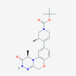 molecular formula C22H28N4O4 B8066616 (S)-tert-Butyl 5-methyl-4-((R)-1-methyl-2-oxo-1,2,3,5-tetrahydrobenzo[5,6][1,4]oxazino[3,4-c][1,2,4]triazin-9-yl)-5,6-dihydropyridine-1(2H)-carboxylate 