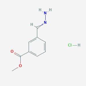 molecular formula C9H11ClN2O2 B8066699 Benzoic acid, 3-(aminoiminomethyl)-, methyl ester, monohydrochloride 