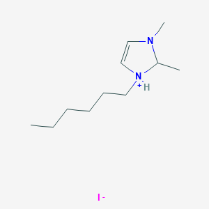 molecular formula C11H23IN2 B8066758 1-Hexyl-2,3-dimethyl-1,2-dihydroimidazol-1-ium;iodide 