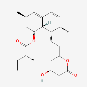 molecular formula C24H36O5 B8066807 [(1S,3R,7S,8S,8aS)-8-[2-[(4R)-4-hydroxy-6-oxooxan-2-yl]ethyl]-3,7-dimethyl-1,2,3,7,8,8a-hexahydronaphthalen-1-yl] (2R)-2-methylbutanoate 