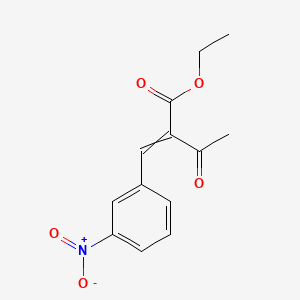 molecular formula C13H13NO5 B8066831 Ethyl 2-[(3-nitrophenyl)methylidene]-3-oxobutanoate 