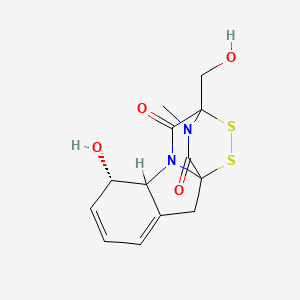 molecular formula C13H14N2O4S2 B8066857 (7S)-7-hydroxy-11-(hydroxymethyl)-15-methyl-12,13-dithia-9,15-diazatetracyclo[9.2.2.01,9.03,8]pentadeca-3,5-diene-10,14-dione 