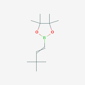 molecular formula C12H23BO2 B8066925 2-(3,3-Dimethylbut-1-enyl)-4,4,5,5-tetramethyl-1,3,2-dioxaborolane 