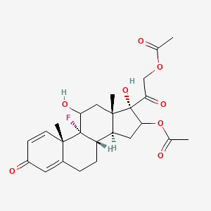 molecular formula C25H31FO8 B8066966 [2-[(8S,9R,10S,13S,14S,17S)-16-acetyloxy-9-fluoro-11,17-dihydroxy-10,13-dimethyl-3-oxo-6,7,8,11,12,14,15,16-octahydrocyclopenta[a]phenanthren-17-yl]-2-oxoethyl] acetate 