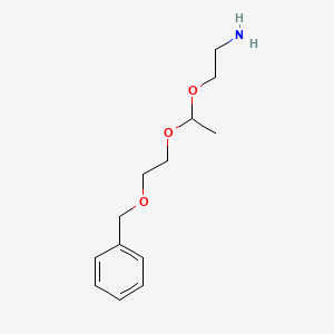 molecular formula C13H21NO3 B8066997 2-{1-[2-(Benzyloxy)ethoxy]ethoxy}ethan-1-amine 
