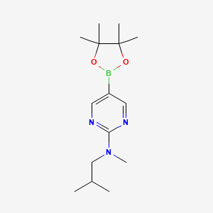 molecular formula C15H26BN3O2 B8067008 N-isobutyl-N-methyl-5-(4,4,5,5-tetramethyl-1,3,2-dioxaborolan-2-yl)pyrimidin-2-amine 