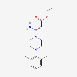 molecular formula C17H25N3O2 B8067058 Ethyl 3-amino-3-[4-(2,6-dimethylphenyl)piperazin-1-yl]prop-2-enoate 
