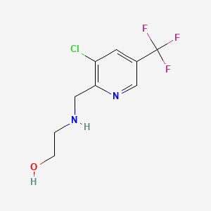 molecular formula C9H10ClF3N2O B8067064 2-[[3-Chloro-5-(trifluoromethyl)pyridin-2-yl]methylamino]ethanol 