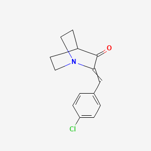 molecular formula C14H14ClNO B8067095 2-[(4-Chlorophenyl)methylidene]-1-azabicyclo[2.2.2]octan-3-one 