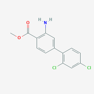 molecular formula C14H11Cl2NO2 B8067118 Methyl 2-amino-4-(2,4-dichlorophenyl)benzoate 
