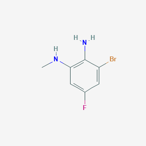 molecular formula C7H8BrFN2 B8067135 3-bromo-5-fluoro-N1-methylbenzene-1,2-diamine 