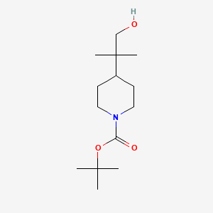 molecular formula C14H27NO3 B8067223 tert-Butyl 4-(1-hydroxy-2-methylpropan-2-yl)piperidine-1-carboxylate 