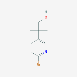 molecular formula C9H12BrNO B8067228 2-(6-Bromo-3-pyridyl)-2-methyl-propan-1-ol 