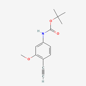 molecular formula C14H17NO3 B8067236 tert-butyl N-(4-ethynyl-3-methoxyphenyl)carbamate 