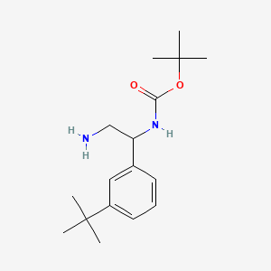 molecular formula C17H28N2O2 B8067237 tert-butyl N-[2-amino-1-(3-tert-butylphenyl)ethyl]carbamate 