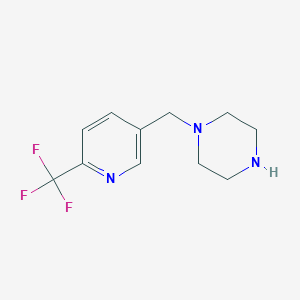 molecular formula C11H14F3N3 B8067284 1-([6-(Trifluoromethyl)pyridin-3-yl]methyl)piperazine 