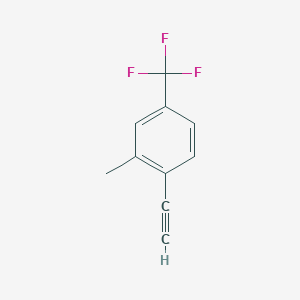 molecular formula C10H7F3 B8067294 1-Ethynyl-2-methyl-4-(trifluoromethyl)benzene 