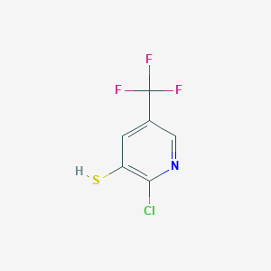 molecular formula C6H3ClF3NS B8067302 2-Chloro-5-(trifluoromethyl)pyridine-3-thiol 