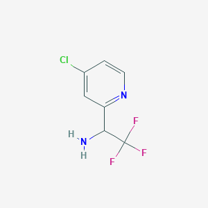 molecular formula C7H6ClF3N2 B8067313 1-(4-Chloropyridin-2-YL)-2,2,2-trifluoroethanamine 