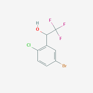 molecular formula C8H5BrClF3O B8067322 5-Bromo-2-chloro-alpha-(trifluoromethyl)benzyl Alcohol 
